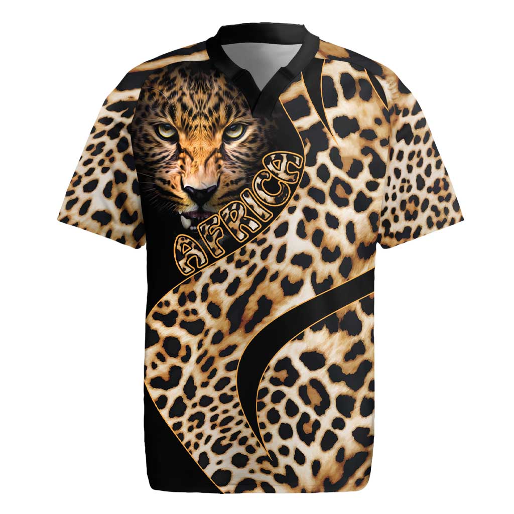 Afro Leopard Skin Pattern Rugby Jersey Version 01