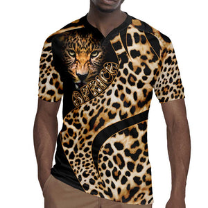 Afro Leopard Skin Pattern Rugby Jersey Version 01