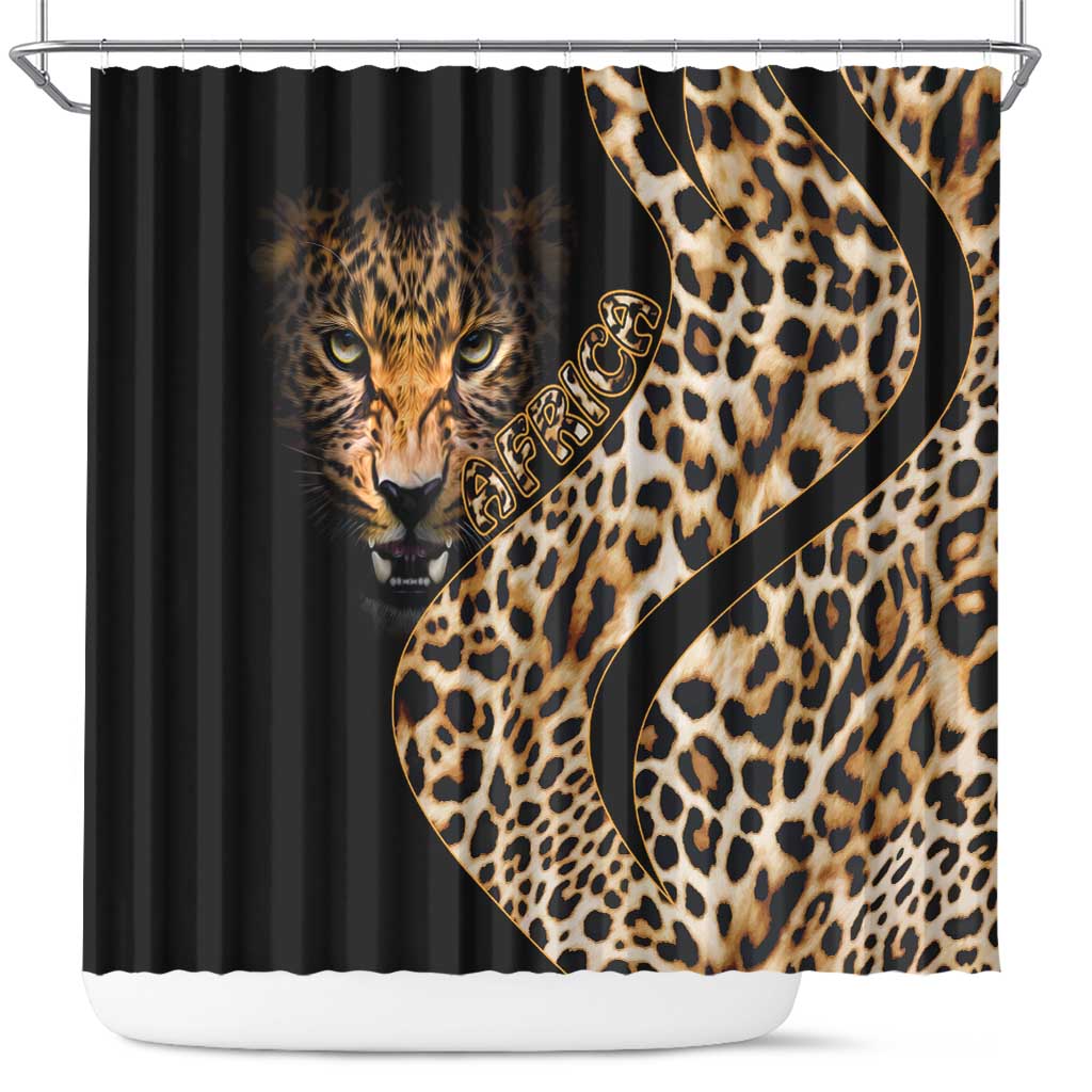 Afro Leopard Skin Pattern Shower Curtain Version 01