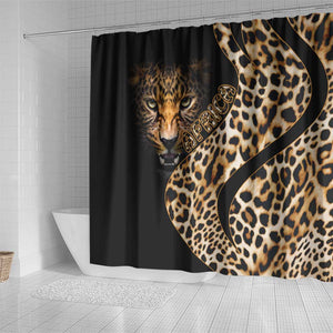 Afro Leopard Skin Pattern Shower Curtain Version 01