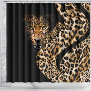 Afro Leopard Skin Pattern Shower Curtain Version 01