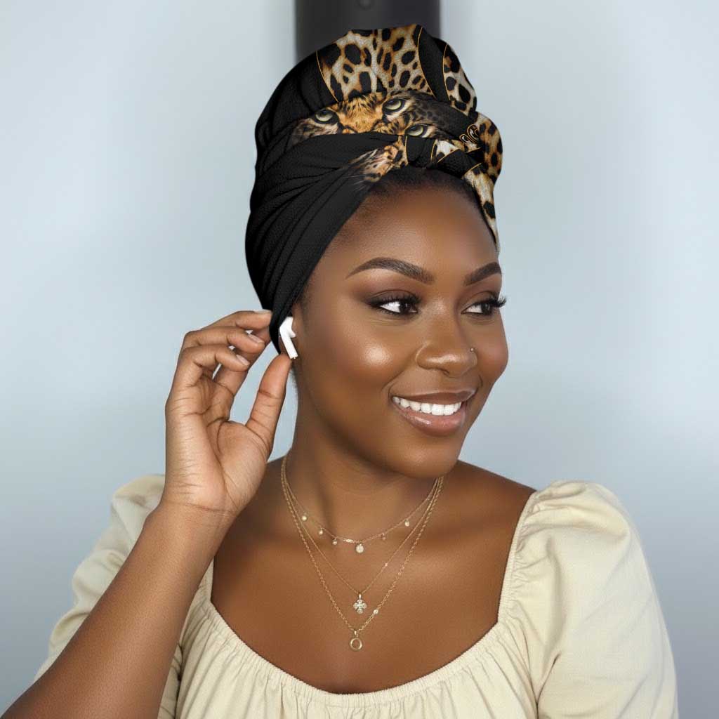 Africa Leopard Skin Pattern Simple Headwrap Version 01