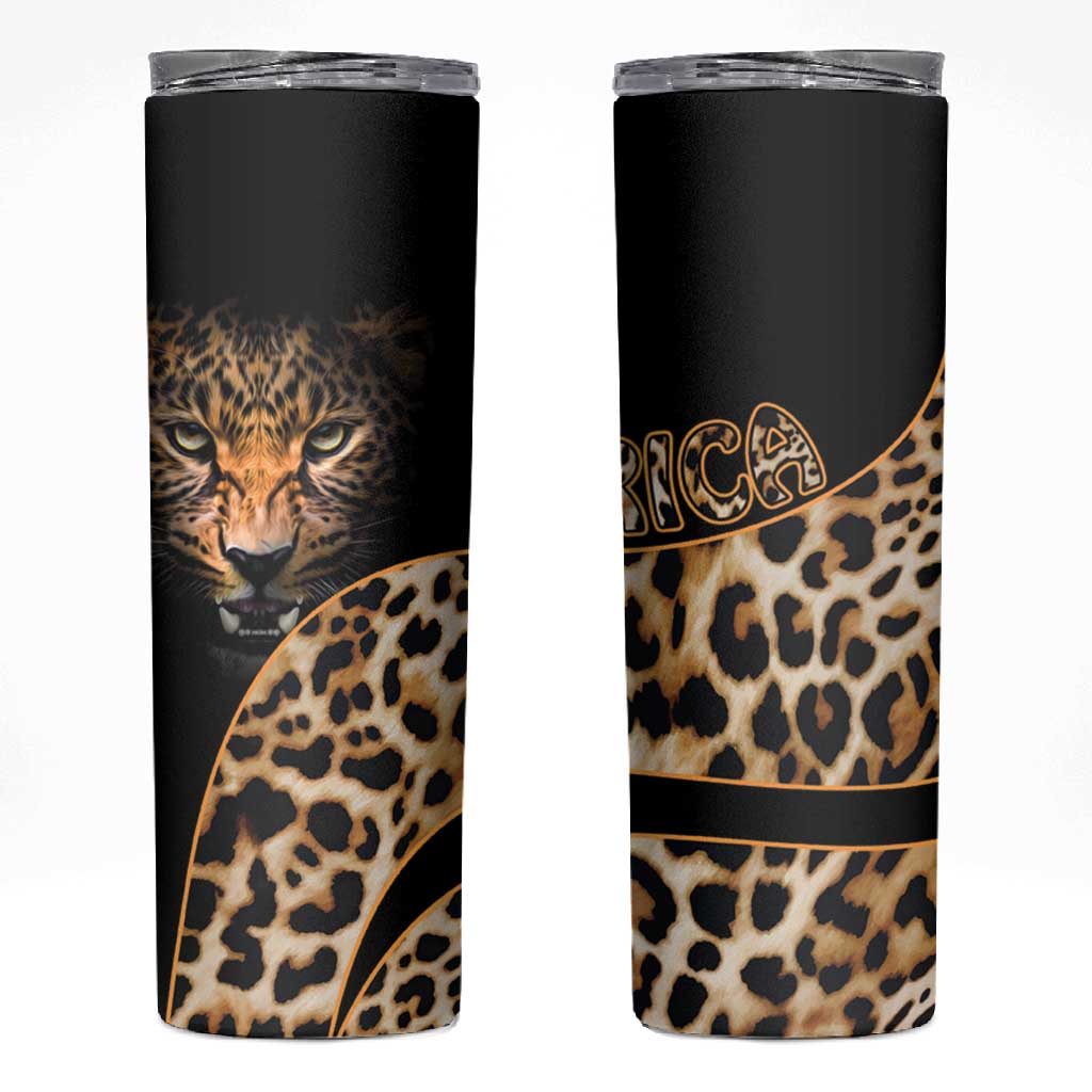 Afro Leopard Skin Pattern Skinny Tumbler Version 01