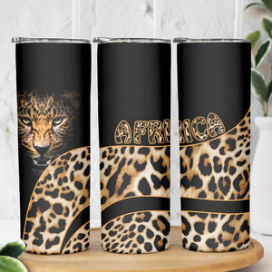 Afro Leopard Skin Pattern Skinny Tumbler Version 01