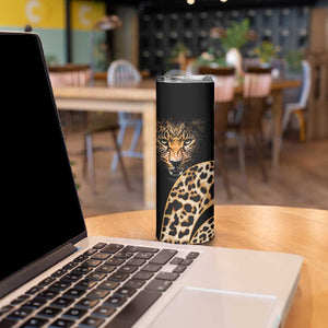 Afro Leopard Skin Pattern Skinny Tumbler Version 01