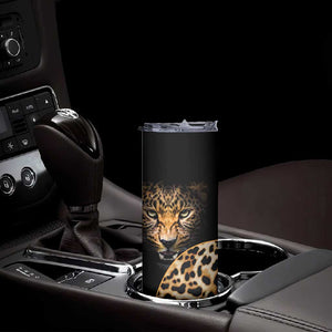 Afro Leopard Skin Pattern Skinny Tumbler Version 01