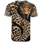 Afro Leopard Skin Pattern T shirt Version 01