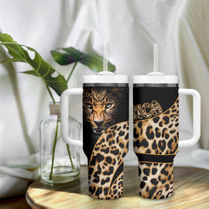 Afro Leopard Skin Pattern Tumbler With Handle Version 01