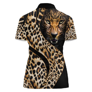 Afro Leopard Skin Pattern Women Polo Shirt Version 01