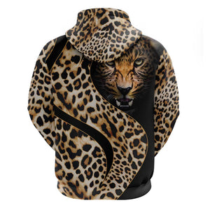 Afro Leopard Skin Pattern Zip Hoodie Version 01