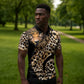Africa Leopard Skin Pattern Zipper Polo Shirt Version 01
