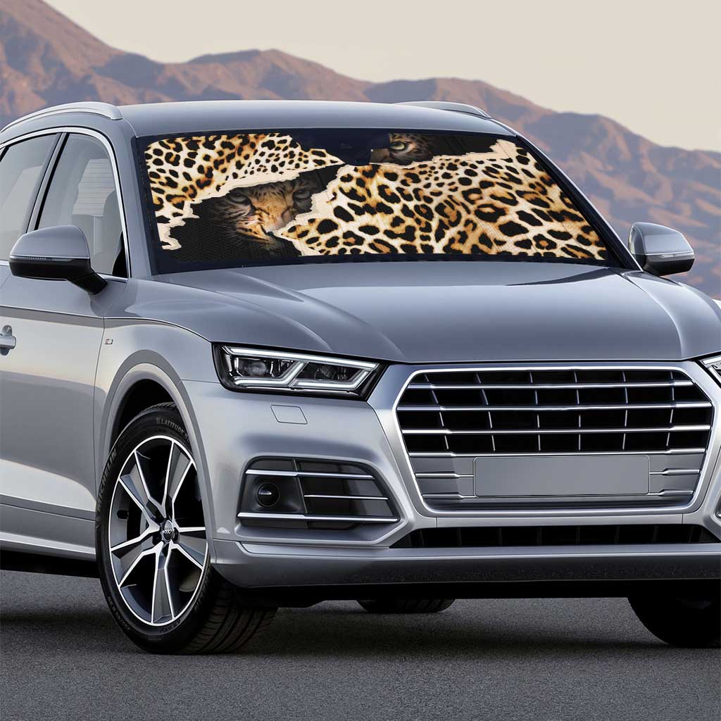 Africa Leopard Skin Pattern Auto Sun Shade Version 02