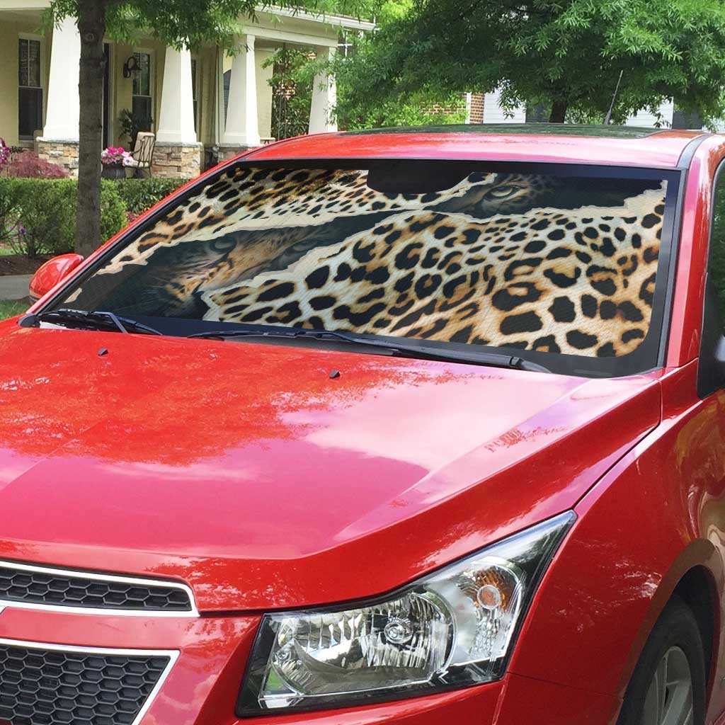 Africa Leopard Skin Pattern Auto Sun Shade Version 02