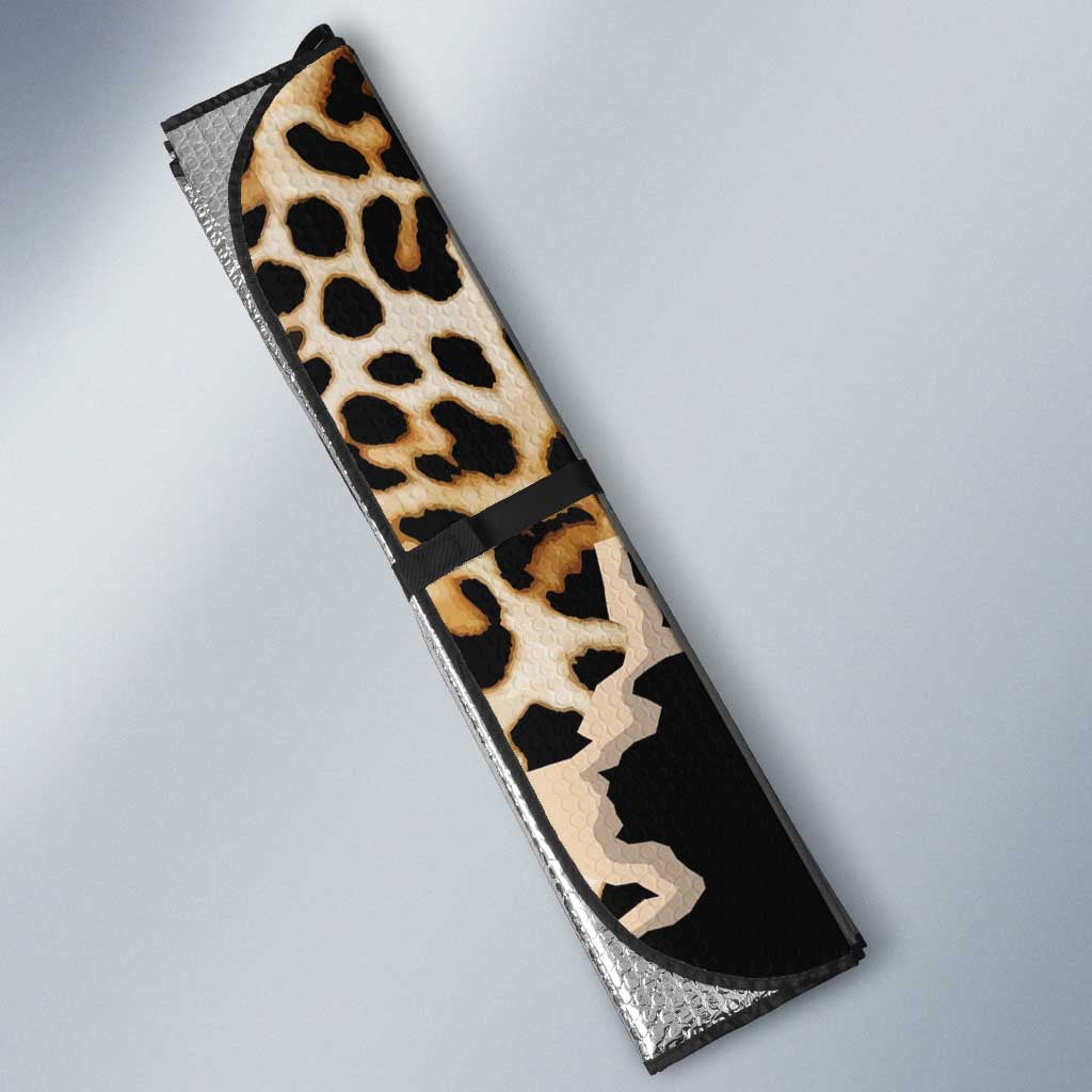 Africa Leopard Skin Pattern Auto Sun Shade Version 02