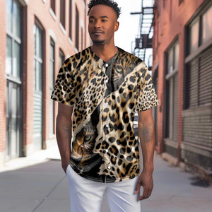 Afro Leopard Skin Pattern Baseball Jersey Version 02