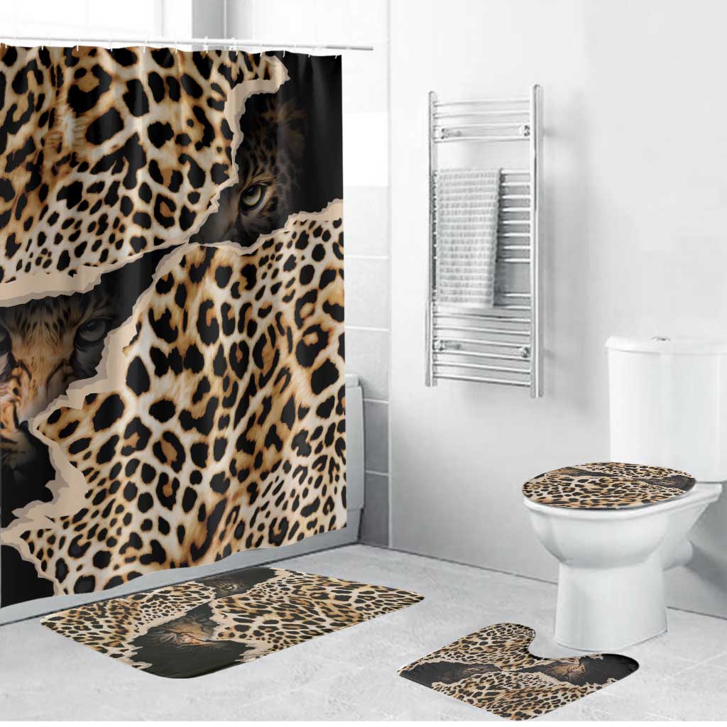 Africa Leopard Skin Pattern Bathroom Set Version 02