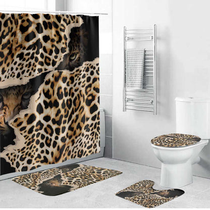 Africa Leopard Skin Pattern Bathroom Set Version 02