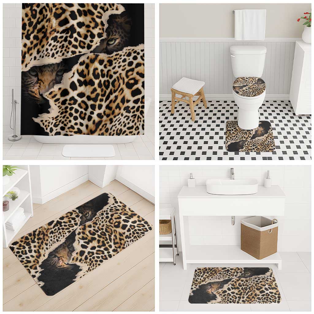 Africa Leopard Skin Pattern Bathroom Set Version 02
