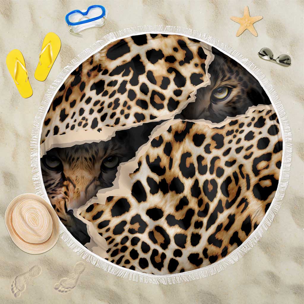 Afro Leopard Skin Pattern Beach Blanket Version 02