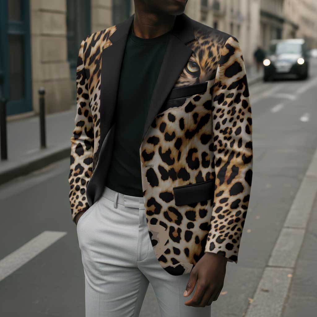 Africa Leopard Skin Pattern Blazer Version 02
