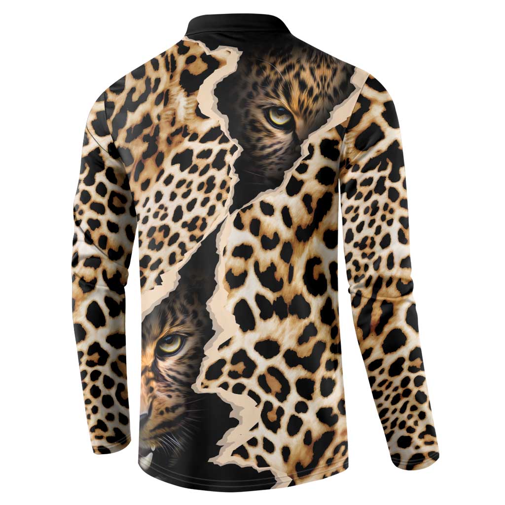 Africa Leopard Skin Pattern Button Sweatshirt Version 02