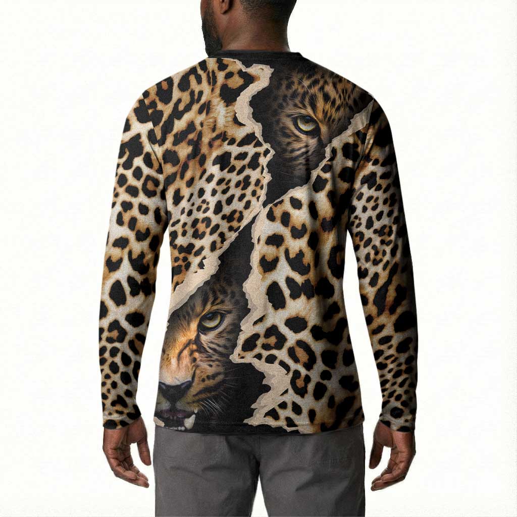 Africa Leopard Skin Pattern Button Sweatshirt Version 02