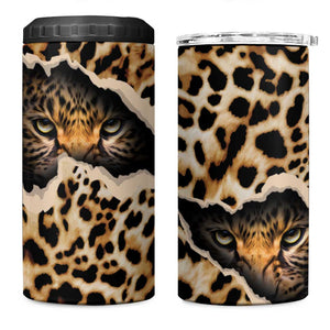 Afro Leopard Skin Pattern 4 in 1 Can Cooler Tumbler Version 02