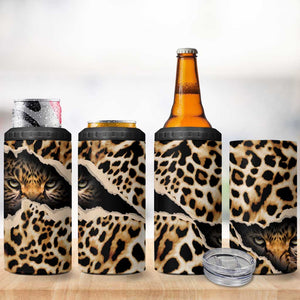 Afro Leopard Skin Pattern 4 in 1 Can Cooler Tumbler Version 02