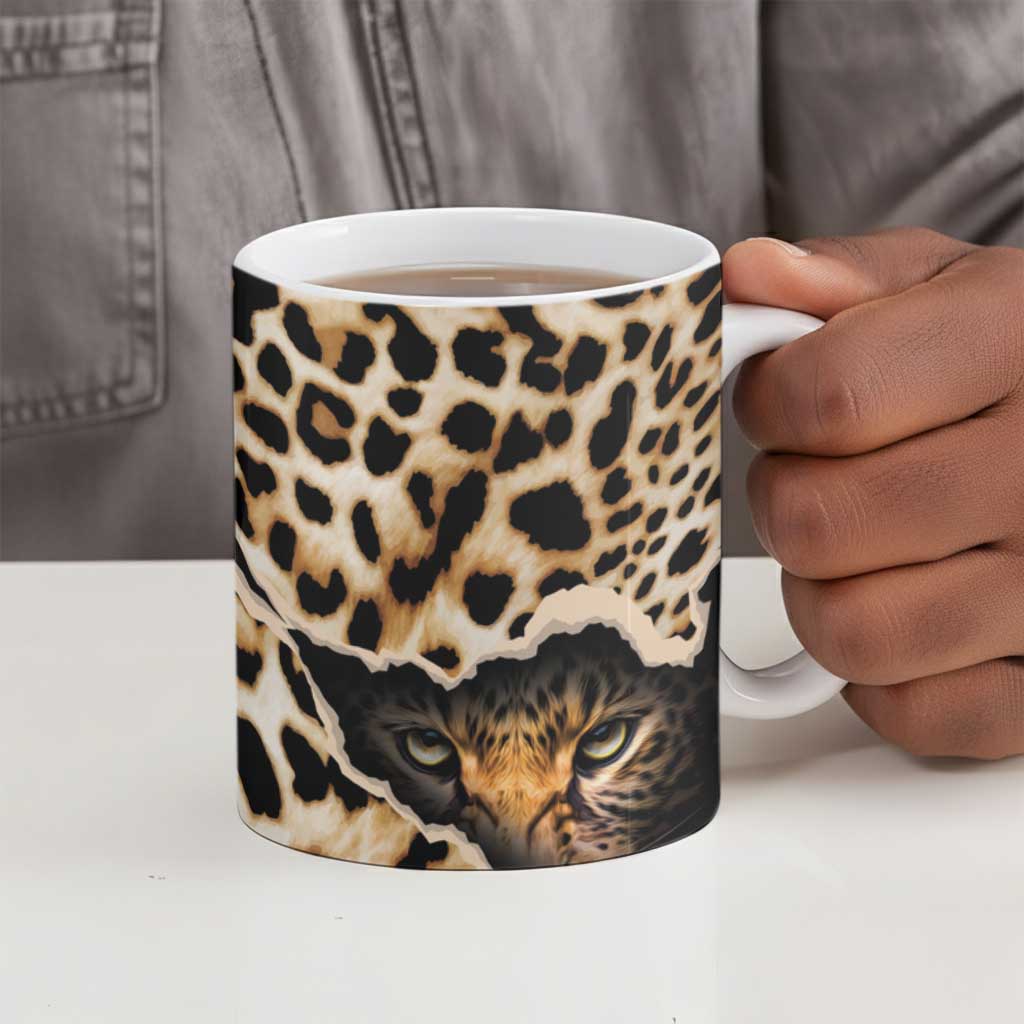 Africa Leopard Skin Pattern Ceramic Mug Version 02