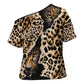 Africa Leopard Skin Pattern Cross Shoulder Shirt Version 02