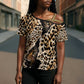 Africa Leopard Skin Pattern Cross Shoulder Shirt Version 02