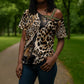 Africa Leopard Skin Pattern Cross Shoulder Shirt Version 02