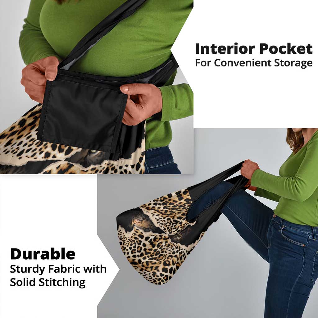 Afro Leopard Skin Pattern Grocery Bag Version 02