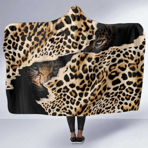 Afro Leopard Skin Pattern Hooded Blanket Version 02