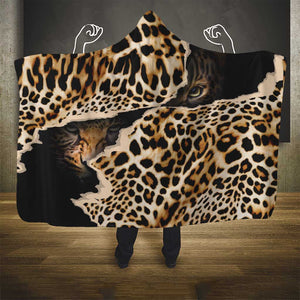 Afro Leopard Skin Pattern Hooded Blanket Version 02