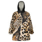 Afro Leopard Skin Pattern KId Wearable Blanket Hoodie Version 02