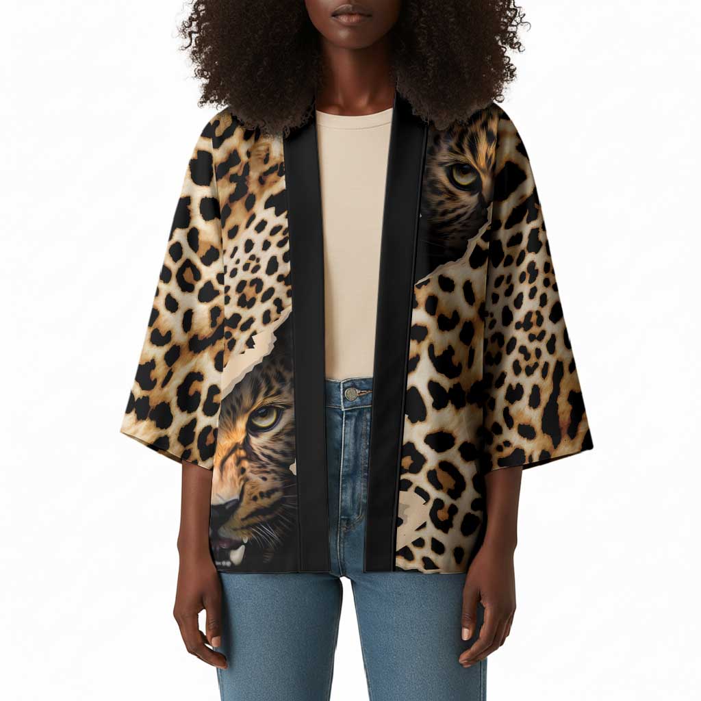 Africa Leopard Skin Pattern Kimono Version 02