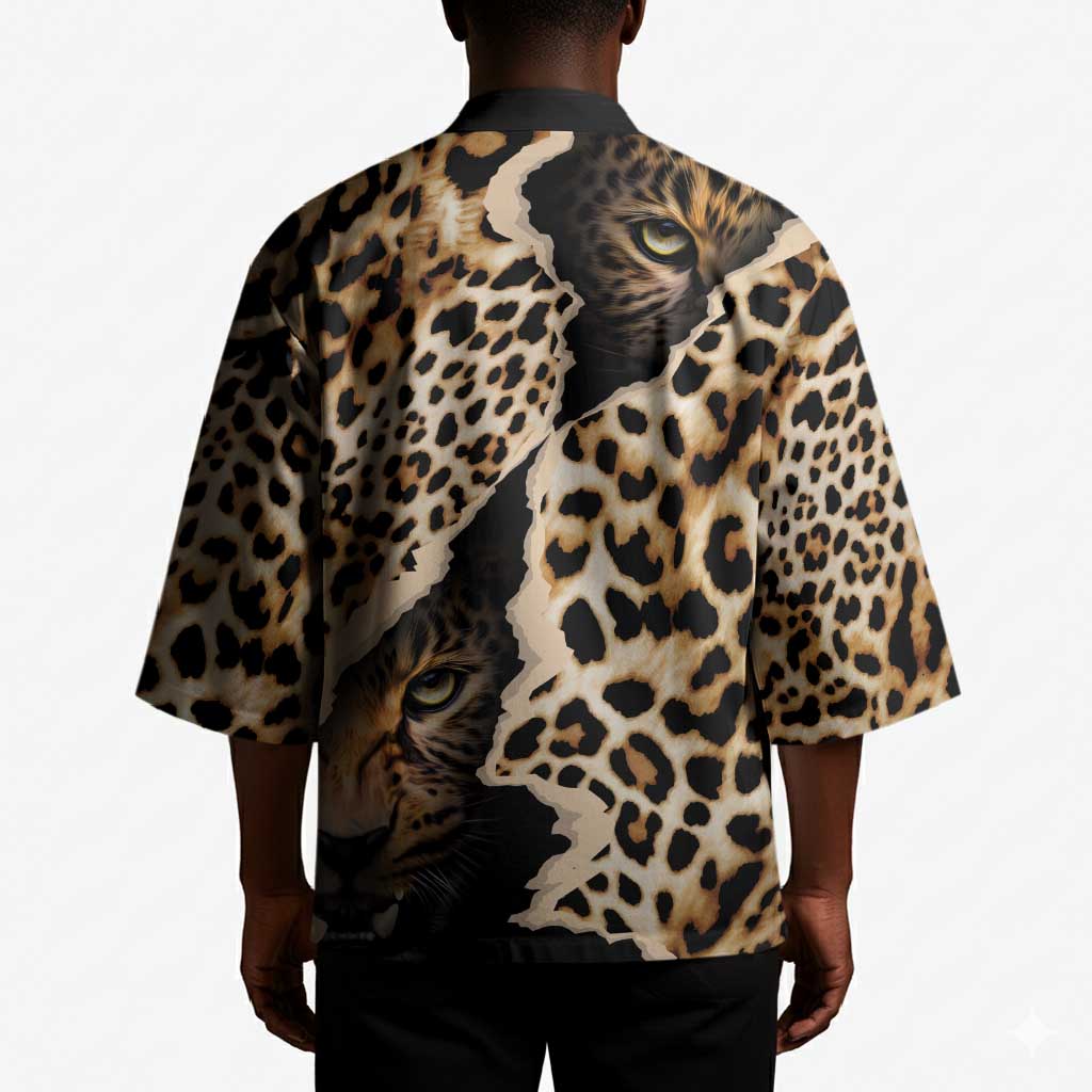 Africa Leopard Skin Pattern Kimono Version 02
