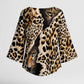 Africa Leopard Skin Pattern Kimono Sleeve Blouse Version 02
