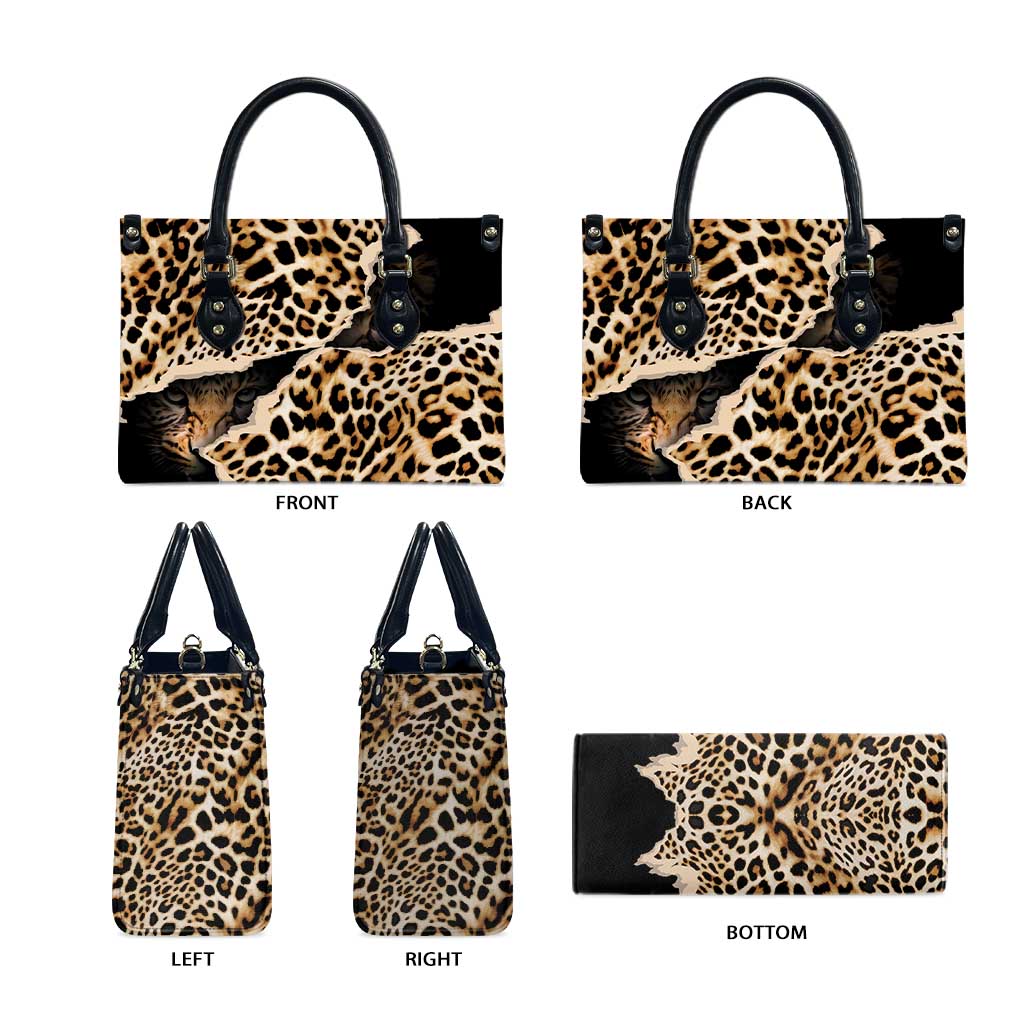 Africa Leopard Skin Pattern Leather Bag Version 02