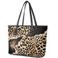 Afro Leopard Skin Pattern Leather Tote Bag Version 02