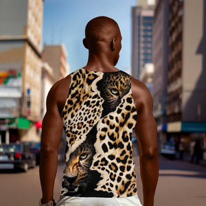 Afro Leopard Skin Pattern Men Tank Top Version 02