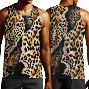 Afro Leopard Skin Pattern Men Tank Top Version 02