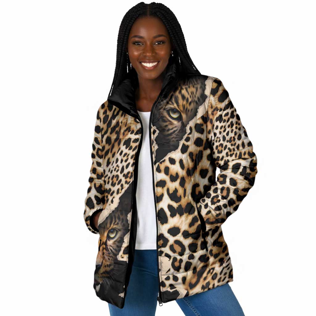 Africa Leopard Skin Pattern Padded Jacket Version 02
