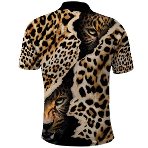 Afro Leopard Skin Pattern Polo Shirt Version 02