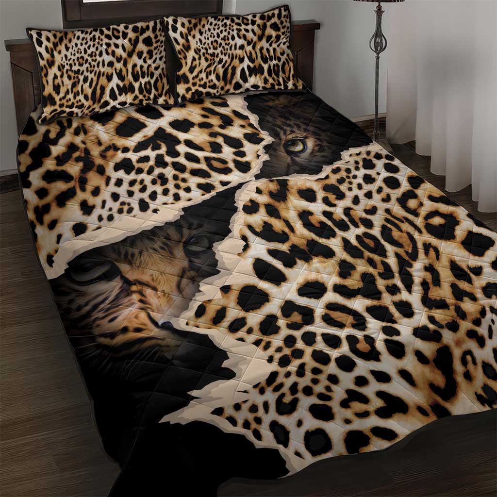 Afro Leopard Skin Pattern Quilt Bed Set Version 02