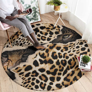 Afro Leopard Skin Pattern Round Carpet Version 02