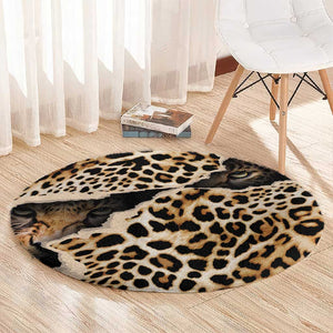 Afro Leopard Skin Pattern Round Carpet Version 02