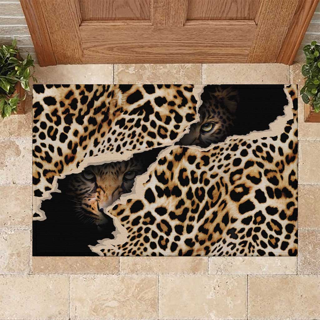 Afro Leopard Skin Pattern Rubber Doormat Version 02