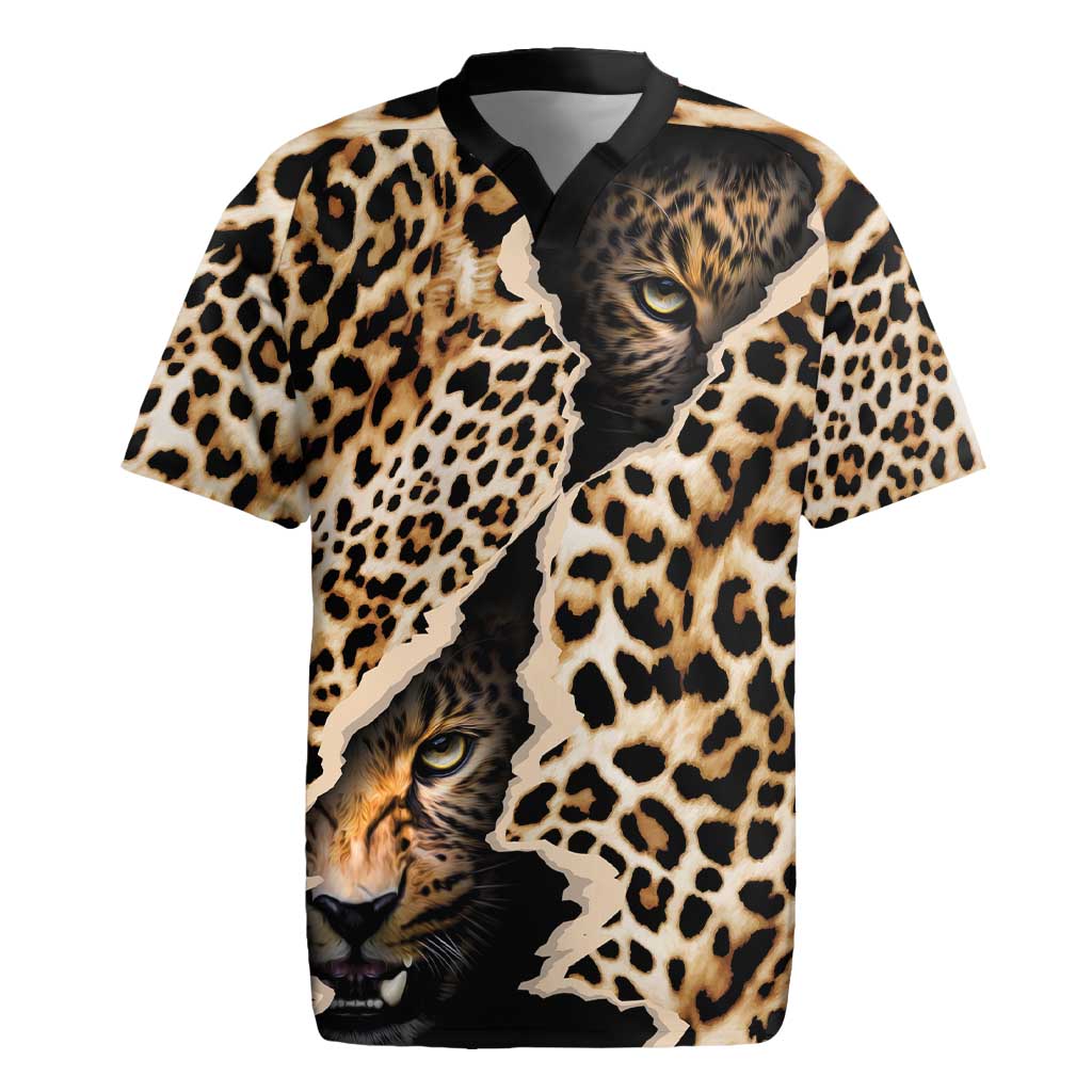 Afro Leopard Skin Pattern Rugby Jersey Version 02